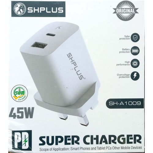 SHPLUS Super Fast 45w Dual Charger for android and iPhone